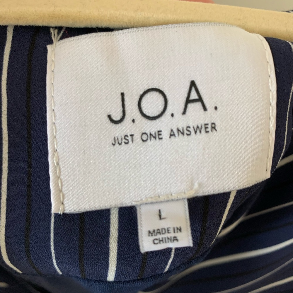J.O.A Blue Pinstripe Jumpsuit - Picture 4 of 4
